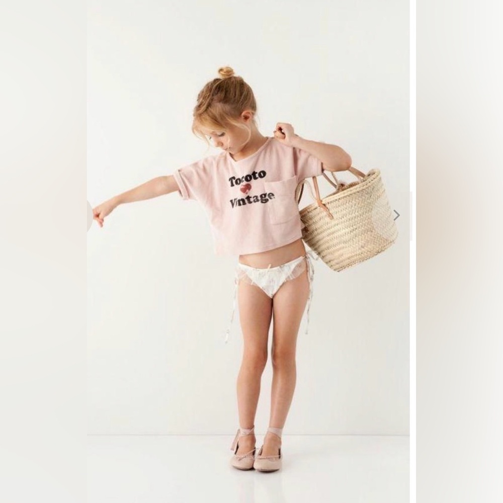 TOCOTO VINTAGE Girls Oversized Terry Shirt- 6Y